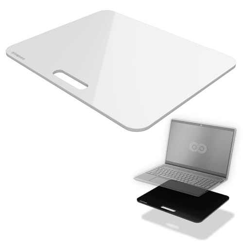 Smoovee - Sliding Surface - Adam White 11 x 13.78 inch, Appliance Rolling Tray for Kitchen Appliances – 360° Wheels, Stainless Steel Hubs, Easy‑Clean Durable Tray