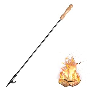 Uten Fire Pit Poker 32in Long, Removable Design Fire Poker, Fireplace Accessories, Solid Steel Heavy Duty, Outdoor Camping Accessory, for Fireplaces Wood Stoves Fire Pits Campfires