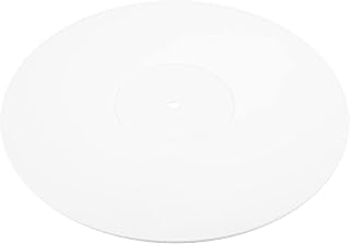 Fhyhgtly Turntable Acrylic Slipmat for Vinyl LP Record Players - 2.5mm Thick Provides Tighter Bass - 12Inch Platter Mat (White)