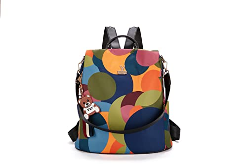 Woodland Leather s Mochila antirrobo para mujer, mochila convertible para mujer, con cremalleras resistentes y forro impermeable (multicolor), multicolor Cover