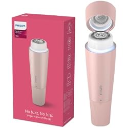 Philips Yüz Epilasyon Cihazı, Hipoalerjenik Başlık, Tam Dairesel LED Işık, Dahili Ayna, Kendiliğinden Bilenebilir Bıçaklar, Kompakt ve Taşınabilir Tasarım, BRR454/00