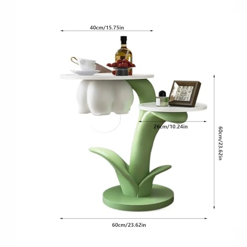 Lámpara de pie con mesa auxiliar de madera maciza y diseño floral moderno 3