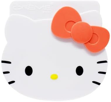 The Cr me Shop X Hello Kitty - Peach Balm, Lightly Glare, Moisturising and Soothing, with Aloe Vera Mirror, Compact Mirror, Peach Set