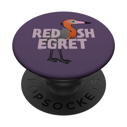Cute Cartoon Jumbo Reddish Egret Bird Species Name PopSockets Swappable PopGrip