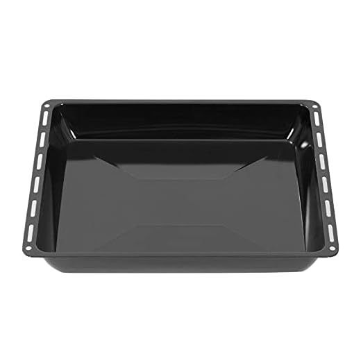 ICQN Extra Tiefes Backblech | Passend für Bosch Siemens Neff Constructa Profilo Backofen | Blech | Emailliert | Kratzfest | 455 x 377x 60 mm