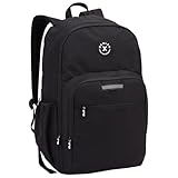 Mochila de Costas Escolar Juvenil, Compartimentos Múltiplos, para Escola, Trabalho e Faculdade (Mochila Juvenil Preta)