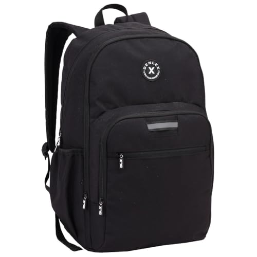 Mochila de Costas Escolar Juvenil, Compartimentos Múltiplos, para Escola, Trabalho e Faculdade (Mochila Juvenil Preta)