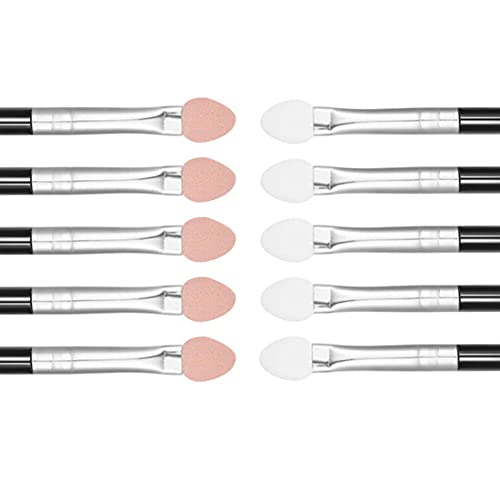 Two-Color Rubber Cotton Eye Makeup Brushes - Sponge Applicator Oval Tipped Eyeliner Brush Eyeshadow Brush Makeup Brush Tool (10 Pcs) #TOP3