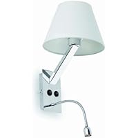 FARO BARCELONA MOMA-2, Lámpara de Pared LED G45 E27 4W 2700K 450LM, Blanco, 1 x E27 60W y led de Alta Potencia 1W 6000K (Bombilla incluida)