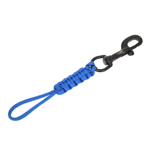 WYYHAA Scuba Diving Snap Hook with Lanyard – Marine Grade 316 Stainless Steel Swivel Bolt Clip with Braided Rope Safety Tether for BCD Attachment, Anti-Lost Diving Gear Accessory,Blue