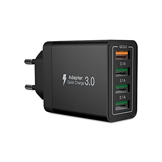 Quick Charge 3.0 Cargador USB, 33W 3.1A Cargador USB de Pared con 4 Puertos, Carga Rapida Multiple Enchufe Rápido para iPhone 11 Pro max/12/X/XS/XS MAX/XR,Samsung S21/S10/S8+/S9/S8，Huawei P30/P20