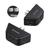 TROND Black Outlet Extender 2 Pack, 3 Plug Outlet Adapter
