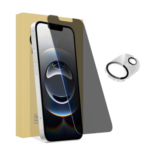 1 Pack Privacy Screen Protector for iPhone 16e 6.1 Inch with 1 Pack Camera Lens Protector, Anti Spy Tempered Glass Film, Anti-Scratch, Touch Sensitive, Case Friendly