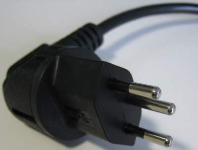 Gerätestecker Adapter Schweiz Fixadapter DE auf CH - schwarz, teilisoliert Cover