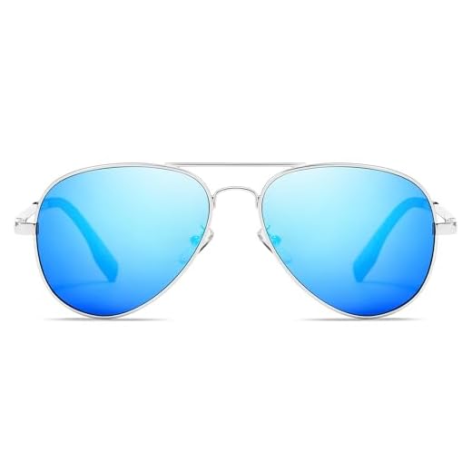 SUNGAIT Óculos de sol aviador clássicos para homens e mulheres polarizados proteção UV400 vintage retrô chique, Armação prateada/lente azul espelhada