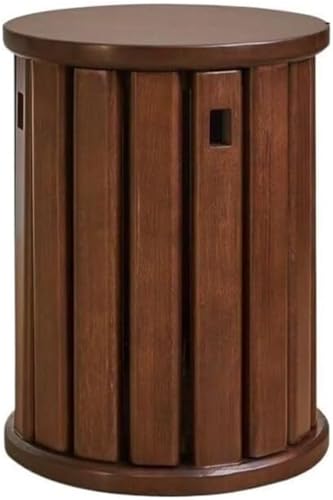 Juego de 4 taburetes Redondos apilables de Madera: taburetes Nido Que ahorran Espacio para Sala, Cocina, Comedor y Oficina. Muebles Marrones versátiles para fácil Almacenamiento.
