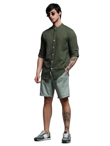 Image of Jack & Jones Men Solid Regular Fit Mid Rise Chino Shorts