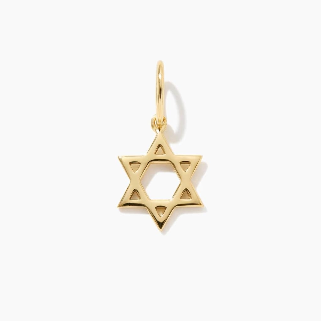 Gelin 10K Solid Gold Star of David Charm Pendant for Women