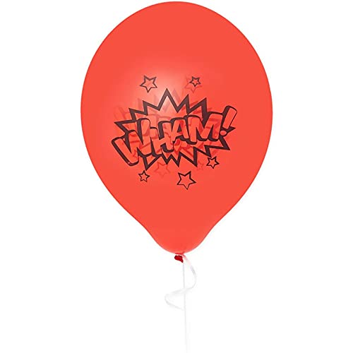 Comic Book Hero Themed Birthday Balloons For Kids (12 In, 5 Colors, 50 Pack) #TOP3