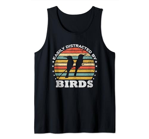 Easily Distracted By Birds Retro Vintage Funny Bird Lover Camiseta sin Mangas