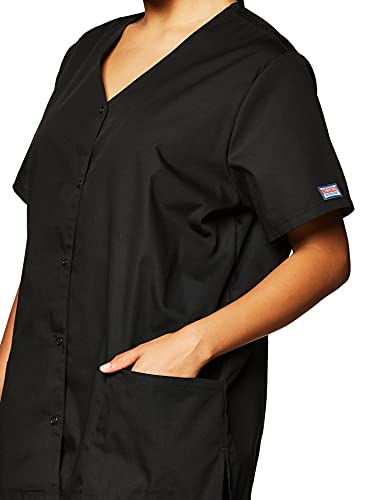 Scrubs For Women Workwear Originals Snap Front Top 4770, M, Black #TOP2