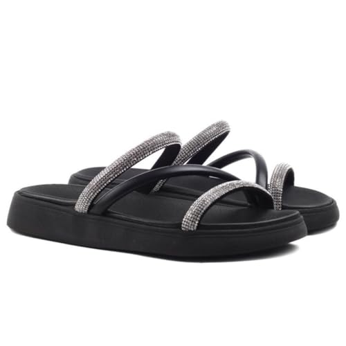 Tamanco Moleca Papete Strass 5469.121 Preto