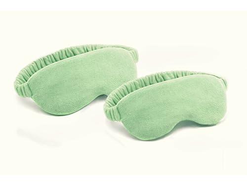 Image of Eye Sleep Mask for Men & Women, Soft Light Blocking Mask with Adjustable Strap, Falalin Non-Woven Cotton Fabric, Comfortable Travel Eye Cover for Home, Flight, Relaxation (Green pack of 2)