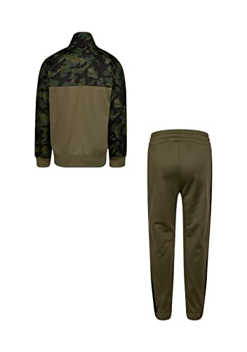 Nike Little Boy Therma Dri Fit Jacket & Pants 2 Piece Set (MediumOlive(86H109-E6F)/Orange, 12 Months