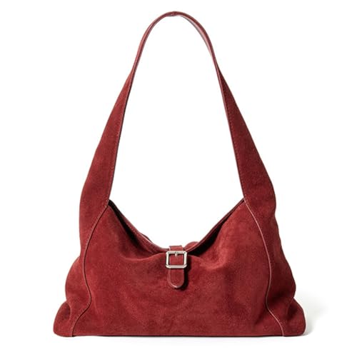 Premium Suede Leather Tote Purses for Women Large Capacity Shoulder Handbag Suede Hobo Bag