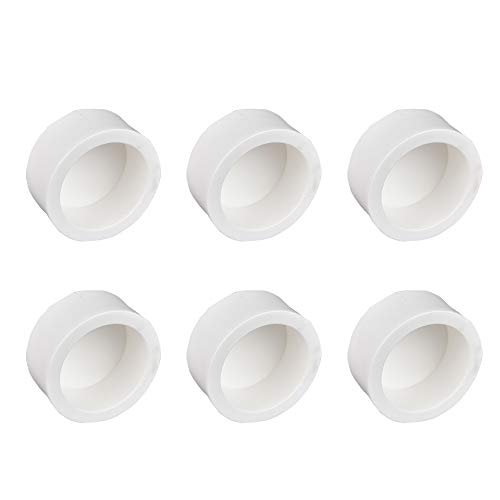 YOFASEN Couvre Tuyaux Blanc - Raccord de Capuchon de Tuyau en PVC - Embouts Externes à Emboîtement Coulissant, 25mm, 6pièces