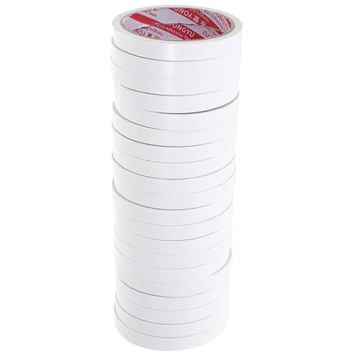 POPETPOP Cinta de Doble Cara para Manualidades y Exhibiciones Fotográficas, 20 Rollos de 1,2 CM X 10 M, Adhesivo Resistente para Cartulinas y Álbumes