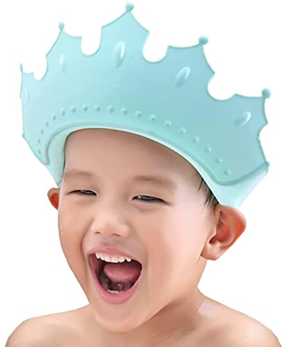 Chapeau Douche Bébé, Visière de Bain Enfant Bébé, Chapeau Douche pour les enfants de 0 à 9 ans, Réglable Visière Bonnets de Bain Pour Enfants Protégez les Yeux et Oreilles des Enfants (Bleu) Cover