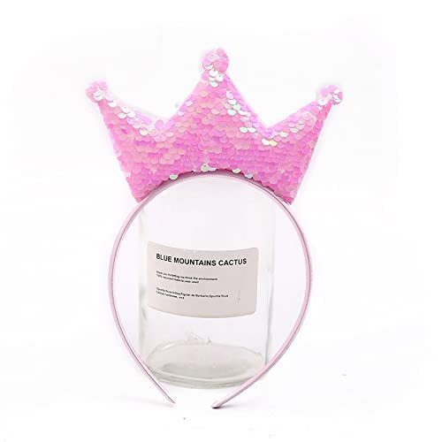 Giantree 2 Cerchietti A Corona Con Paillettes – Rosa E Rosso, Per Compleanni E Feste - 6