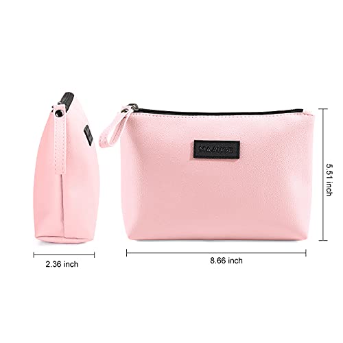 Makeup Bag for Purse MAANGE Small Travel Cosmetic Bag Makeup Pouch PU Leather Portable Versatile Zipper Pouch for Women