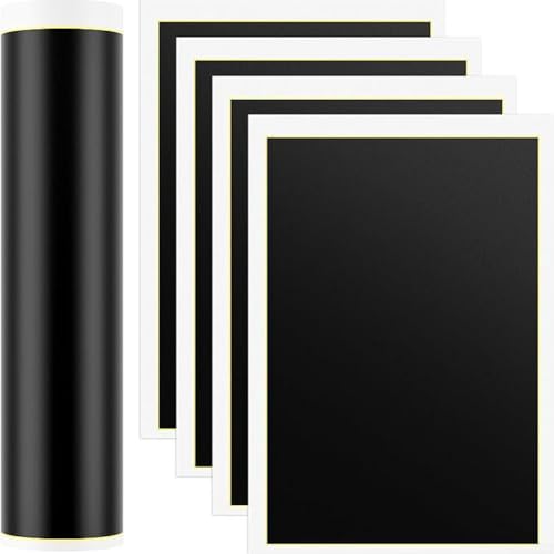 Hojas de grabado negras con raspador, diseñadas para trabajar sin problemas en metal y artículos de vidrio (5 piezas)