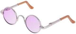 CALANDIS™ 8x1/3 BJD Hippy Round Glasses Eyewear for SD DOD Doll Silver Frame Purple Lens | Full Size, SD | Dollfie & BJDs | by Brand, Company, Character | Dolls