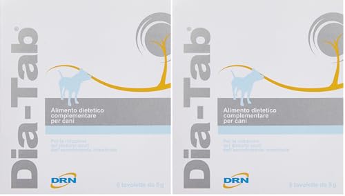 Dia Tab 6 Compresse – Compresse Appetibili per Cani e Gatti – Supporto del Benessere Digestivo Durante Periodi di Alterazione Alimentare (Confezione da 2)