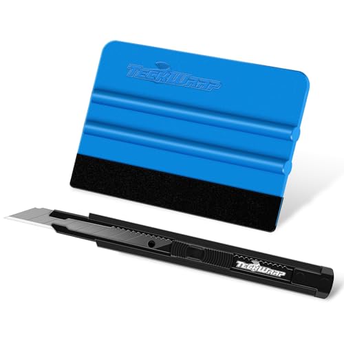 TECKWRAP Car Window Tint Tool Kit, Felt Scraper for Vinyl, Wallpaper Smoothing Tool, Vinyl Scraper Felt Squeegee & Craft Knife