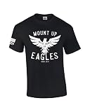 Mens Christian Mount Up Like Eagles Isaiah 40:31 Short Sleeve T-Shirt Graphic Tee-Black-XXL