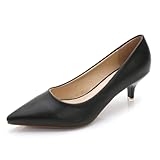 Stunner Women's Classic Fashion Pointed Toe Low Heel Dress Pumps Shoes Black 39(7.5) 2