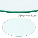 glasscheibe rund 45mm Aus dickem gehärtetem Glas gefertigt, ist die Tischplatte langlebig und mit einem feuchten Tuch leicht zu reinigen.