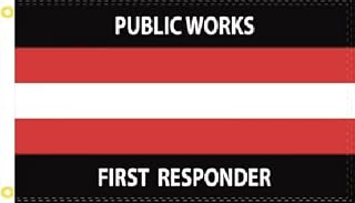 Generic 3X5 Public Works First Responder Flag Banner Grommets 100D Outside Indoor Outdoor Banner Flag Wall House Decoration Poster