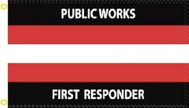Generic 3X5 Public Works First Responder Flag Banner Grommets 100D Outside Indoor Outdoor Banner Flag Wall House Decoration Poster