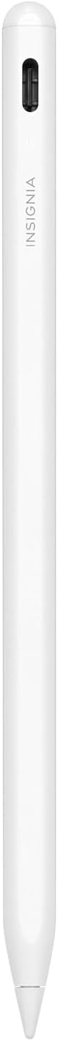 Insignia Active Stylus for iPad (White) – Precision Touch Digital Pen for Writing, Drawing & Note-Taking | Palm Rejection, Compatible with iPad Models