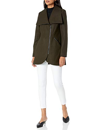 French Connection Women's Tulip Hem Coat, Military Green, Small