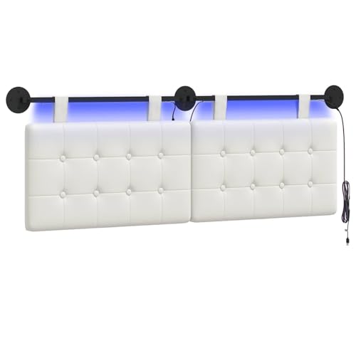 VidaXL Cabecero Colgante con luz LED Blanco