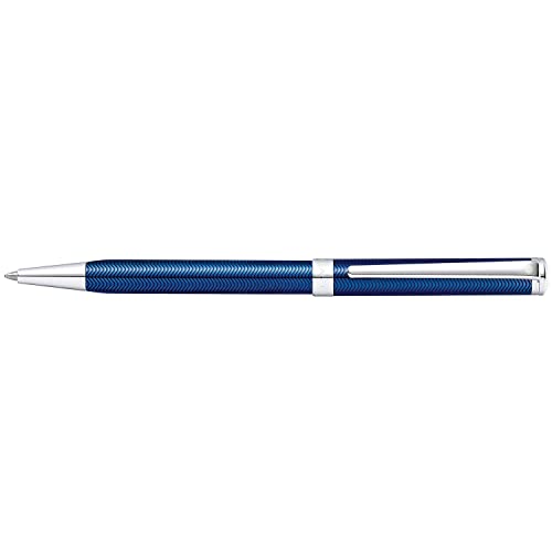 Sheaffer Intensity Engraved Translucent Blue Ballpoint Pen With Chrome Cap And Trim #TOP3