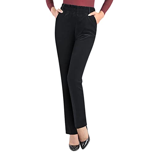 Pantalon d'hiver pantalon chaud en polaire Alloaone casual droit pour femme taille L
