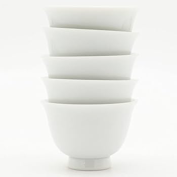 Amazon | 玉露用 茶碗50㏄ 5個セット 白磁 | Minoru Park