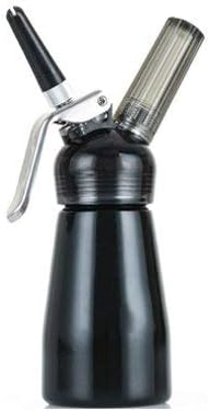 Professional N2O Aluminum Whipped Cream Dispenser with Nozzles and Cleaning Brush (250ml, Pink)